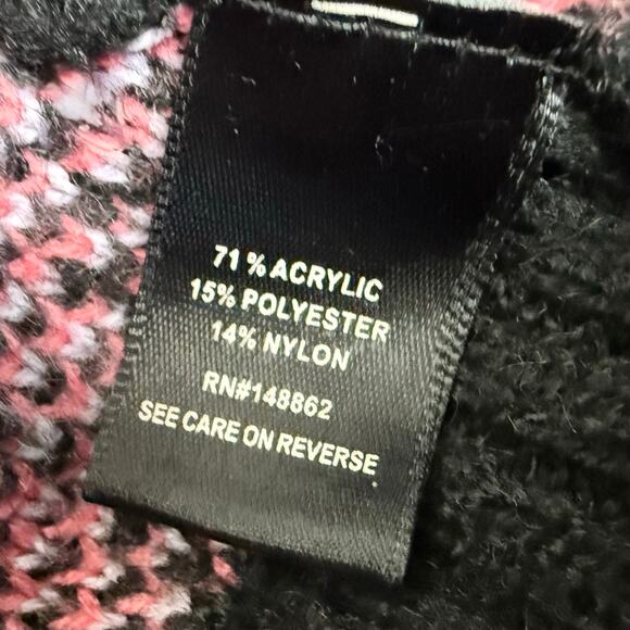 Torrid Open Front All Over Lip Print Drop Shoulder Knit Cardigan Sweater - Picture 5 of 5